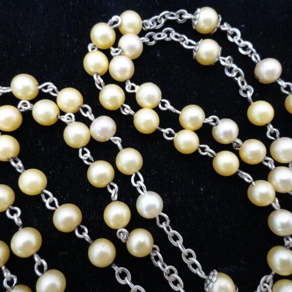 Sterling Silver and Yellow Beads 22 Grams 21" Rosary - Picture 2 of 9